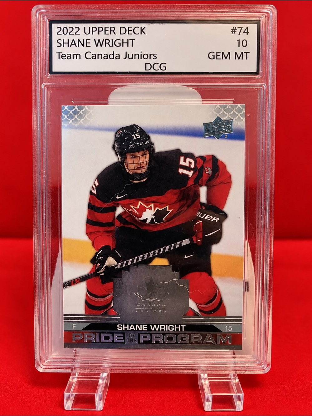 2022 Upper Deck Shane Wright Team Canada Card - Rookie
